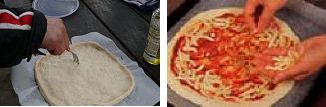 野外料理  - ピザ作り